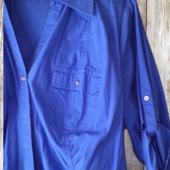 Lane Bryant Blue Button Down - Picture 3 of 5